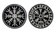 Antrix 2 Pieces Norse Viking Compass Rune Patch Tactical Viking Compass Rune Adventure Emblem Badge Patches -Dia 3.15 inch