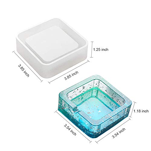 2 Packs Square Ashtray Molds for Resin Casting Silicone Molds for Ashtrays DIY Resin Art Molds for Epoxy Resin