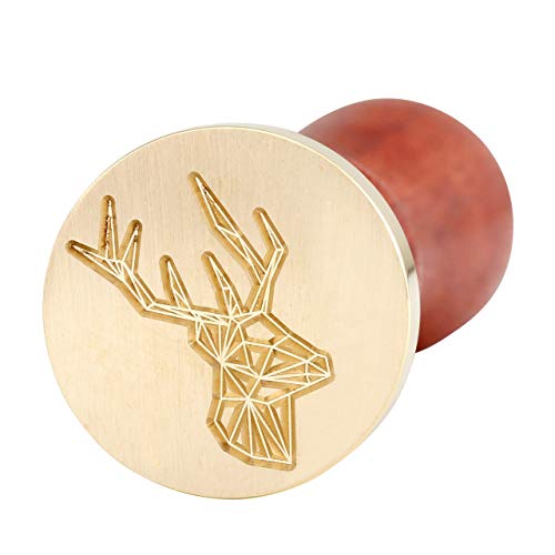 Deer Wax Seal Stamp, Yoption Vintage Brass Head Wooden Handle Sealing Stamp for Wedding Invitations