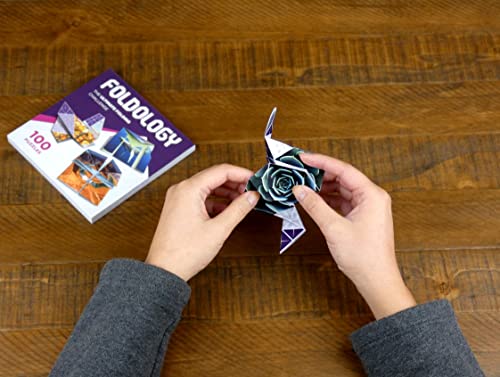 FOLDOLOGY - The Origami Puzzle Game! Hands-On Brain Teasers for Tweens, Teens & Adults. Stocking Stuffers. Fold The Paper to Complete The Picture. 100 Challenges, Ages 10+