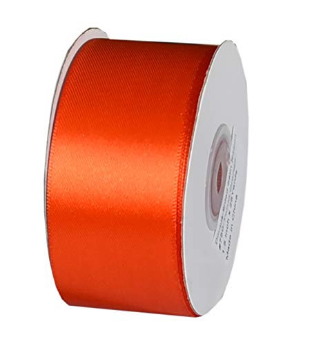 IHKFILAN Double Faced Satin Ribbon 1.5Inch x25 Yards Double Sided Solid Polyester Ribbon for Gift Wrapping Party Hair Braids Bow Baby Shower Decoration Floral Arrangement Craft Supplies,Tarrid Orange