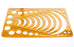 YEJI Set of 2 Plastic Orange Color Circle Radius Arc Master Stencil Circle Geometric Drawing Measuring Template Stencil Ruler