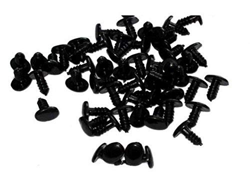 50PCS Black Oval Plastic Safety Eyes Noses DIY Sewing Crafting Buttons for Puppet Bear Doll Animal Stuffed Toys (6 x 8mm/0.23" X0.31")