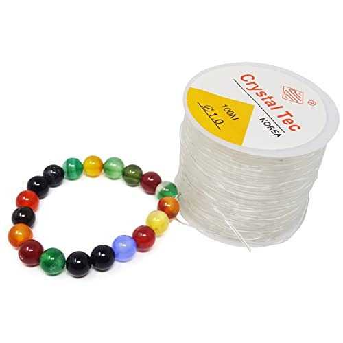 Honbay Jewelry Making String Clear Elastic Beading Threads Elastic Stretch String for Jewelry Making, Bracelet, Beading,Crystal, Arts & Crafts (1mm 100m)