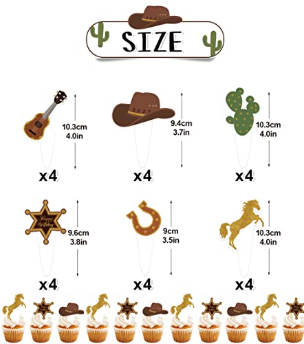 Western Cowboy Party Decorations, Western Theme Birthday Decoration, Cowboy Birthday Banner Cake Topper Hanging Swirls Western Party Supplies Kit for Boys