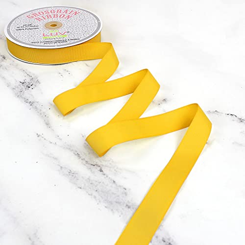 Creative Ideas 7/8-Inch Solid Grosgrain Ribbon, 50-Yard, Light Gold