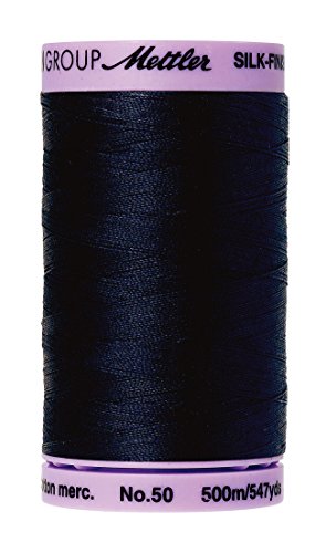 Mettler Silk-Finish Solid Cotton Thread, 547 yd/500m, Dark Blue