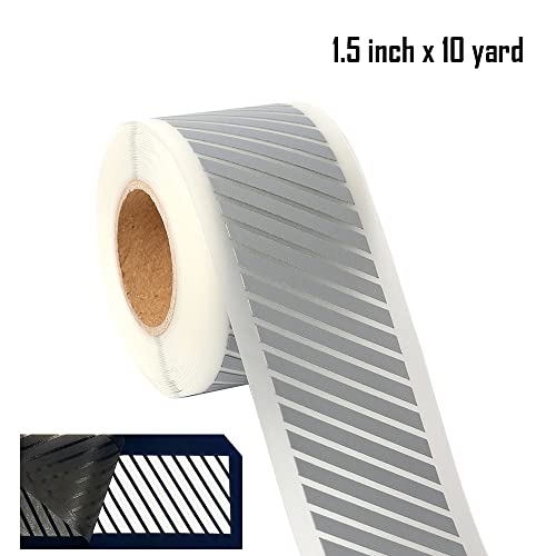 NOZUONO High Visibility Iron On Silver Reflective Heat Transfer Vinyl Tape for Clothing Stripe (1.5 Inch x 10 Yard)