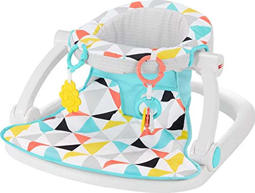 Fisher-Price Portable Baby Chair, Sit-Me-Up Floor Seat With Clacker Toy And BPA-Free Teether For Newborns, Windmill