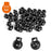Plastic Cord Locks 45Pcs Ball Shape for Hat Straps, Single Hole Elastic Cord Adjuster, Spring Cord Toggle for Drawstrings/Paracord/Shoelaces/Hoodies/Pants Closures by Double Elite, Black