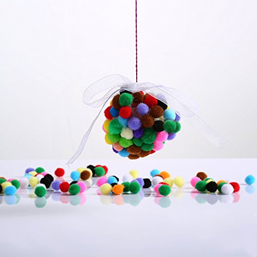 Caydo 2000 Pieces 20 Colors 1 cm Pompoms, Fuzzy Pom Poms Ball for DIY Art Craft Supplies