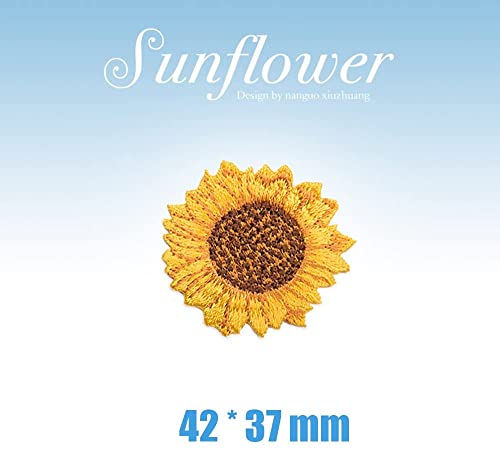 6 Pcs Sunflower Delicate Embroidered Patches, Cute Embroidery Patches, Iron On Patches, Sew On Applique Patch,Cool Patches for Men, Women, Girls, Kids