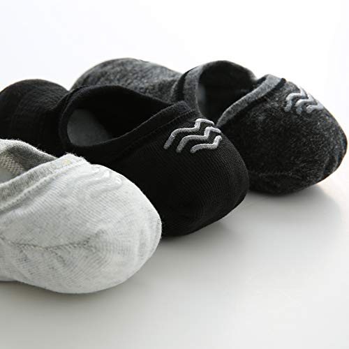 No Show Socks Mens 7 Pairs Cotton Thin Non Slip Low Cut Mens Invisible Casual Socks (4black+3grey, Size 6-8)