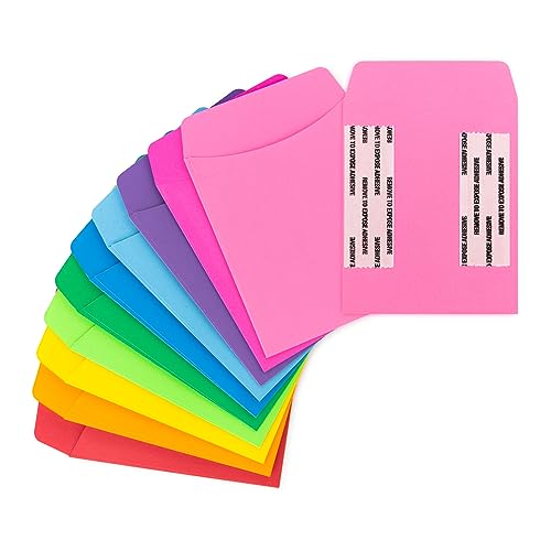 Hygloss Self-Adhesive Library Folder Pocket, 5" x 3.5", 10 Assorted Colors, 30 Count