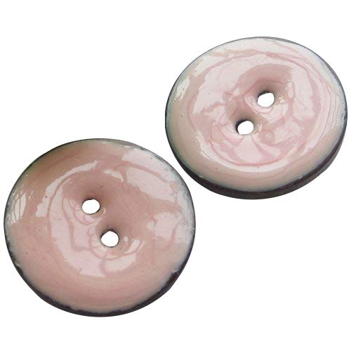 Chenkou Craft New Enamel Coco Two Holes Sewing Buttons Button Overcoat Decoration 25mm 20pcs (Pink)