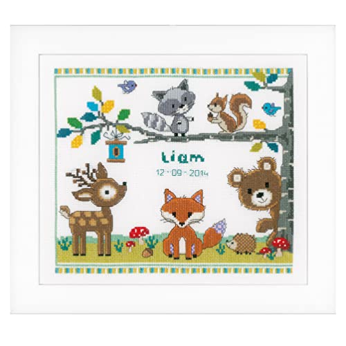 Vervaco Counted Cross Stitch Kit Forest Animals 11.2" x 9.6"