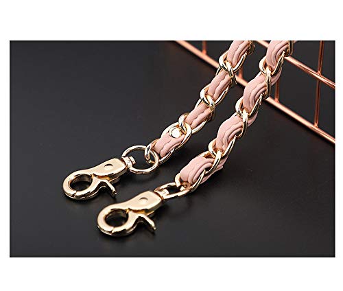 UnnFiko 43" DIY Chain Crossbody Strap, Handmade Handbag Chains Accessories Purse Straps Shoulder Cross Body Replacement Straps (Pink & Gold, Metal Chain)