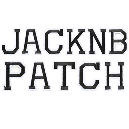 Letter Iron on Patches Sew on Embroidered Alphabet Applique Patches 26 Piece Black Letter A-Z Patch DIY Custom Name Badge Repair Patches for Hats Shoes Jackets Clothing Dress