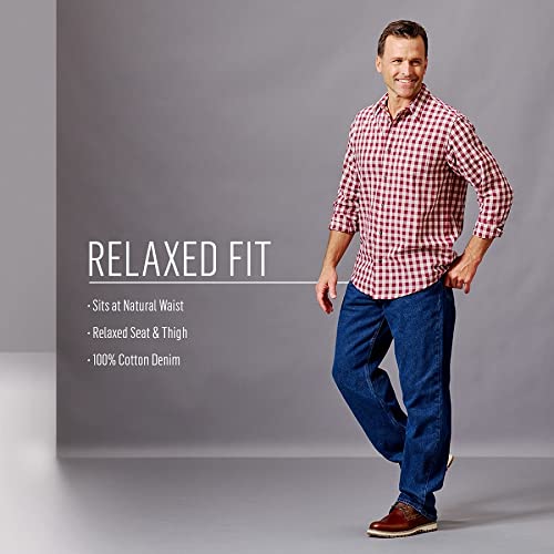 Wrangler Authentics Men's Classic 5-Pocket Relaxed Fit Cotton Jean, Dark Stonewash, 34W x 32L