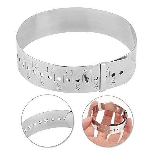 Salmue Bracelet Bangle Gauge Sizer, cm Unit Stainless Steel Adjustable Bangle Measuring Tool,Jewelry Making Bracelet Sizing Tools for Sizing Bangles, Cuffs and Link Style Bracelets