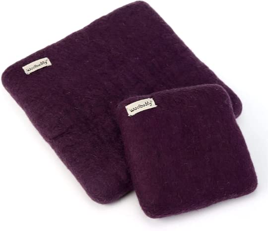 Woolbuddy Needle Felting Pad, Needle Felting Mat, Needle Felting Supplies, Foam Pad Alternative, Wool Felting Mat, Made of Felting Wool, for Needle Felting, 6inx6inx1.5in (Purple)