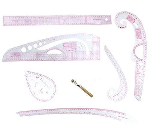 Stormshopping 6 Stlye Plastic Fashion Metric Ruler Set French Curve Pattern Grading Rulers Styling Design Craft Sewing Tool Set for DIY Clothing