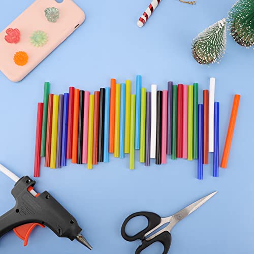 Colored Hot Glue Sticks, ENPOINT 36 Pack Hot Melt Glue Sticks Mini Size Bulk, Color Adhesive Glue Sticks Small for Crafting DIY Art School Gluing Project Repair Sealing, 4" Long x 0.27" Dia