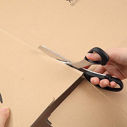 ALLEX Cardboard Scissors Long Blade, Heavy Duty Shears for Cutting Corrugated Cardboard Paper, Thick Paper, Cardboard Box