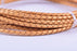 KONMAY 5 Yards 3.0mm Round Metallic Golden Geneuine Braided Leather Cord Bolo Leather Cord