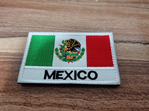 Mexico International Flag Mexican Country Emblem Embroidered Military Tactical Morale Badges Sew On Shoulder Applique for Motorcycle Jackets, Clothes, Backpacks (Style 1)