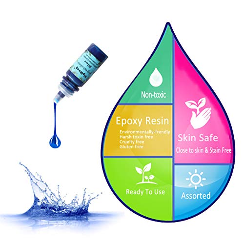 Epoxy Resin Pigment - 16 Color Liquid Translucent Epoxy Resin Colorant, Highly Concentrated Epoxy Resin Dye for DIY Jewelry Making, AB Resin Coloring for Paint, Craft - 10ml Each