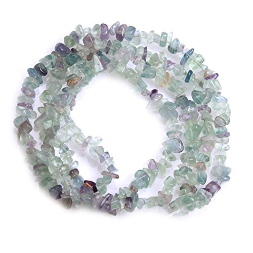 5-8mm Natural Fluorite Chips Beads Irregular Chip Stones Loose Gemstone Beads Energy Healing Beads for Jewelry Making Strand 30 Inch