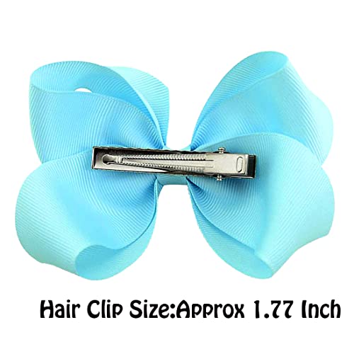 WillingTee 40colors 4.5" Hair Bows for Girls Grosgrain Ribbon Big Hair Bows Alligator Clips Hair Accessories for Baby Girls Infants Toddlers Teens Kids Children 40 Colors