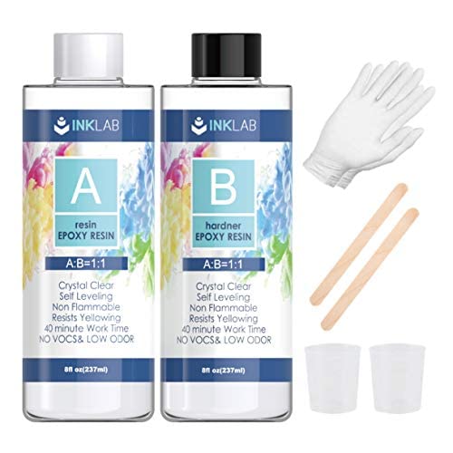Epoxy Resin and Hardener Kit 16 Oz Crystal Clear Casting Resin Non Toxic for Beginners Art Crafts DIY Jewelry Making Coating River Tables