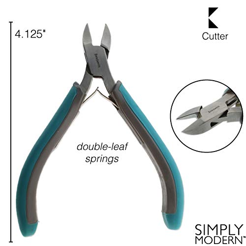 The Beadsmith Simply Modern Side Cutter, 4.5 inches (114mm) with polished steel head, PVC grip handles and double-leaf springs, tool for jewelry making