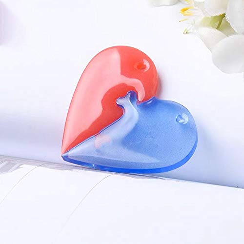 10 Pieces Couples Keychains Heart Shape Silicone Mold with Hole, Lovers Puzzle Pendant Casting Molds with 10 Pieces Key Rings for DIY Keychain or Jewelry Earring Necklace Pendant Handmade Craft