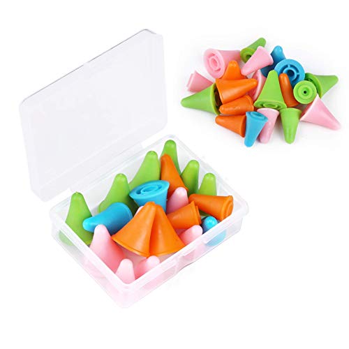 20 PCS Knitting Needles Point Protectors/Stoppers with Plastic Box, Include 10 Small & 10 Large, Knit Needle Tip Covers for Beginners Knitting Craft DIY