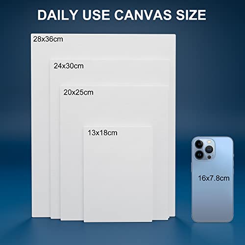 Canvas Panels 8x10 Inch 30-Pack, 10 oz Triple Primed Acid-Free 100% Cotton Paint Canvases for Painting, Blank Flat Canvas Board for Acrylics Oil Watercolor Tempera Paints