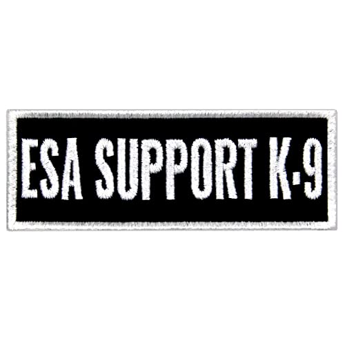TailWag Planet ESA Support K9 Service Dog Patch Embroidered Vest / Harnesses Badge Fastener Hook & Loop Emblem, 4 x 1.5 Inches