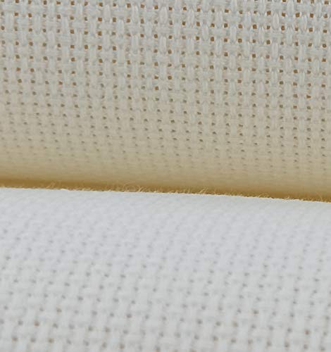 KCS 16CT Counted Cotton Cross Stitch Aida Cloth Fabric (59" x 1 Yard, Cream)