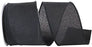Reliant Ribbon 92573W-031-40F Everyday Linen Value Wired Edge Ribbon, 2-1/2 Inch X 10 Yards, Black