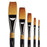 KINGART Original Gold 9100 One-Stroke Series Premium Golden Taklon Multimedia Artist Brushes, Set of 5 Sizes