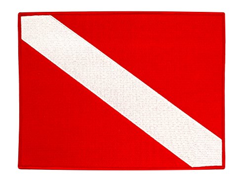 Large Diver Down Flag Patch 11-inch Embroidered Iron On Scuba Diving Emblem Souvenir
