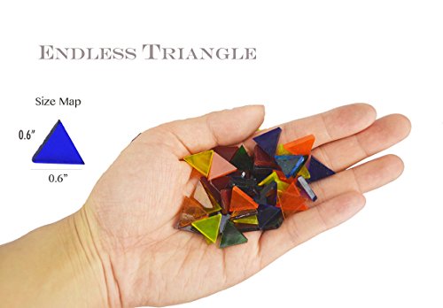 Lanyani 700 Pieces Stained Glass Triangle Mosaic Tiles Cathedral Glass Translucent Assorted Bright Colors 1.1lb/500g