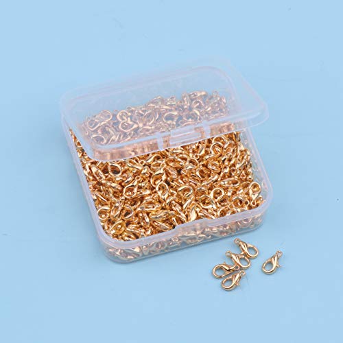 YAKA100pcs Alloy Lobster Clasps Clip DIY Necklace Jewelry Finding Making Accessories Fastener Hook (Gold, 10x6mm/0.39x0.23inch)