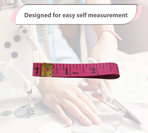 Pink Measuring Tape - Body & Fabric Measure Tape for Sewing, Seamstress, Tailor, Cloth, Waist, Crafting, Fitness, Dual Sided Multipurpose Metric Tape- 60 inches