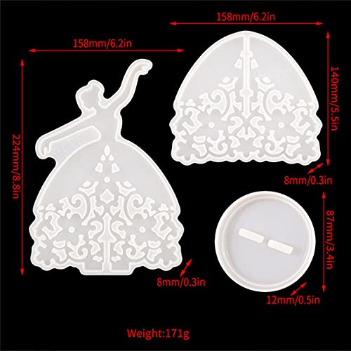 ZMCHE 2 Set Jewelry Display Stand Resin Molds Silicone Molds for Resin Casting, Beauty Shape Epoxy Molds for DIY Necklace Earrings Holder