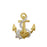 Nautical - Gold Anchor - Silver Rope - Seafaring - Embroidered Iron on Patch