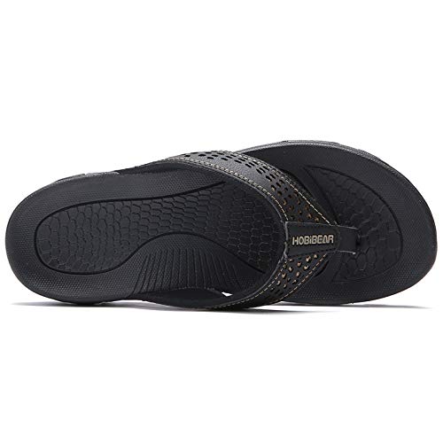 Mens Sport Flip Flops Comfort Casual Thong Sandals Outdoor(Black, 14)