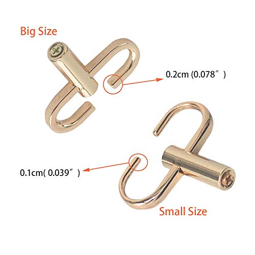 Adjustable Metal Buckle for Shoulder Chain Strap Women Bag Length Shorten Purse Chain Adjuster Metal Clip Accessories 4pcs (Rose Gold, Gold, Small)